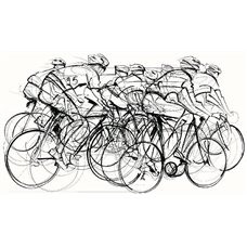 Картина на холсте по фото Модульные картины Печать портретов на холсте велосипедисты - Фотообои Иллюстрации
