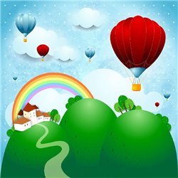 Красный воздушный шар - Фотообои детские|универсальные - Модульная картины, Репродукции, Декоративные панно, Декор стен