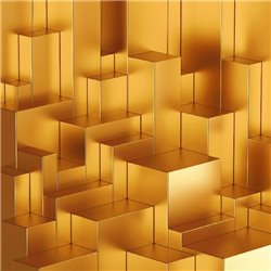 Золотые блоки - 3D фотообои|3D паттерн - Модульная картины, Репродукции, Декоративные панно, Декор стен