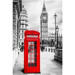 Красная телефонная будка - Фотообои Современный город|Англия - Модульная картины, Репродукции, Декоративные панно, Декор стен