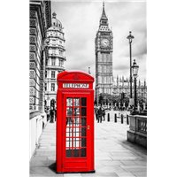 Портреты картины репродукции на заказ - Красная телефонная будка - Фотообои Современный город|Англия