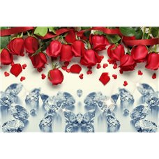 Картина на холсте по фото Модульные картины Печать портретов на холсте Красные розы и бриллианты - Фотообои цветы