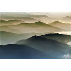 Картина на холсте по фото Модульные картины Печать портретов на холсте Холмы в тумане - Фотообои природа