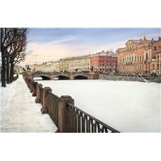 Картина на холсте по фото Модульные картины Печать портретов на холсте Зимняя панорама - Фотообои Современный город|Санкт-Петербург