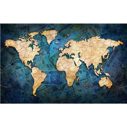 Валюта - Фотообои карта мира - Модульная картины, Репродукции, Декоративные панно, Декор стен