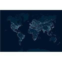 Точки на карте - Фотообои карта мира - Модульная картины, Репродукции, Декоративные панно, Декор стен
