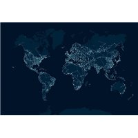Портреты картины репродукции на заказ - Точки на карте - Фотообои карта мира