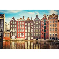 Дома на набережной - Фотообои Старый город|Амстердам