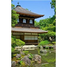 Картина на холсте по фото Модульные картины Печать портретов на холсте Гинкаку-дзи - Фотообои Японские и просто сады