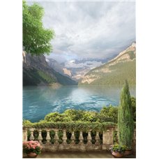 Картина на холсте по фото Модульные картины Печать портретов на холсте Вид на озеро - Фотообои Фрески