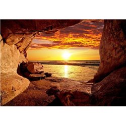Пещера на пляже - Фотообои Закаты и рассветы - Модульная картины, Репродукции, Декоративные панно, Декор стен