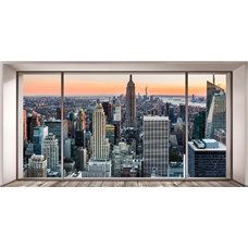 Картина на холсте по фото Модульные картины Печать портретов на холсте Утренний Нью-Йорк - Вид из окна