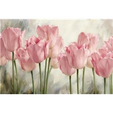 Картина на холсте по фото Модульные картины Печать портретов на холсте Розовые тюльпаны - Фотообои цветы