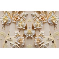 Орхидеи на стене - 3D фотообои|3D цветы - Модульная картины, Репродукции, Декоративные панно, Декор стен