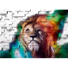 Картина на холсте по фото Модульные картины Печать портретов на холсте Красочный лев - Дизайнерские