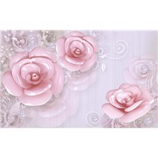 Картина на холсте по фото Модульные картины Печать портретов на холсте Розовые розы с блеском - 3D фотообои|3D цветы