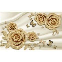 Золотые розы - 3D фотообои|3D цветы - Модульная картины, Репродукции, Декоративные панно, Декор стен