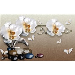 Перламутровые орхидеи - 3D фотообои|3D цветы - Модульная картины, Репродукции, Декоративные панно, Декор стен