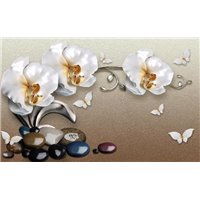 Портреты картины репродукции на заказ - Перламутровые орхидеи - 3D фотообои|3D цветы