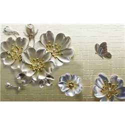 Бронзовые цветы - 3D фотообои - Модульная картины, Репродукции, Декоративные панно, Декор стен