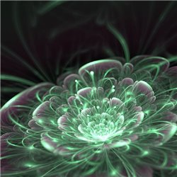 Световой зеленый цветок - 3D фотообои|3D цветы - Модульная картины, Репродукции, Декоративные панно, Декор стен