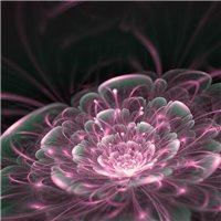 Портреты картины репродукции на заказ - Световой фиолетовый цветок - 3D фотообои|3D цветы
