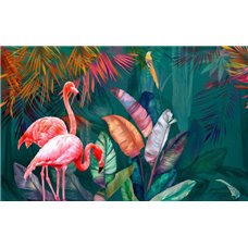 Картина на холсте по фото Модульные картины Печать портретов на холсте Яркие фламинго - Фотообои природа|деревья и травы