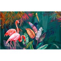 Портреты картины репродукции на заказ - Яркие фламинго - Фотообои природа|деревья и травы