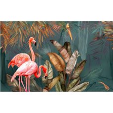 Картина на холсте по фото Модульные картины Печать портретов на холсте Фламинго и желтые листья - Фотообои природа|деревья и травы
