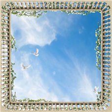 Картина на холсте по фото Модульные картины Печать портретов на холсте Голубки в небе - Фотообои Фрески