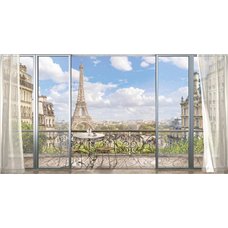 Картина на холсте по фото Модульные картины Печать портретов на холсте Окно в Париж - Фотообои Фрески