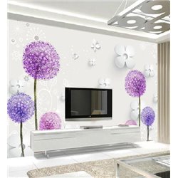 Аллиум фиолетовый - 3D фотообои|3D цветы - Модульная картины, Репродукции, Декоративные панно, Декор стен