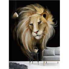 Картина на холсте по фото Модульные картины Печать портретов на холсте Грустный лев - Фотообои Животные|львы