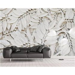 Лепные листья - 3D фотообои|3Д обои для зала - Модульная картины, Репродукции, Декоративные панно, Декор стен