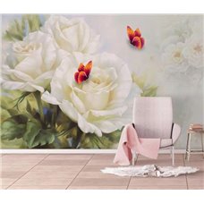 Картина на холсте по фото Модульные картины Печать портретов на холсте Три белых розы - 3D фотообои|3D цветы