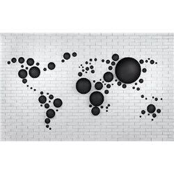 Черные круги на стене - 3D фотообои|3D цветы - Модульная картины, Репродукции, Декоративные панно, Декор стен