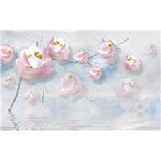 Картина на холсте по фото Модульные картины Печать портретов на холсте Розовые цветы на водой - 3D фотообои|3D цветы