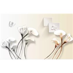 Калы на рисунке - 3D фотообои|3D цветы - Модульная картины, Репродукции, Декоративные панно, Декор стен
