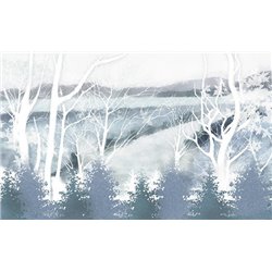 Белые деревья - 3D фотообои - Модульная картины, Репродукции, Декоративные панно, Декор стен