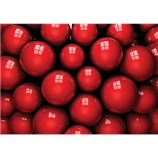 Картина на холсте по фото Модульные картины Печать портретов на холсте Красные шарики - 3D фотообои
