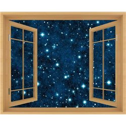 Звездное небо - Вид из окна - Модульная картины, Репродукции, Декоративные панно, Декор стен