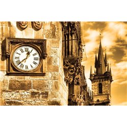 Часы на замке - Фотообои Старый город - Модульная картины, Репродукции, Декоративные панно, Декор стен