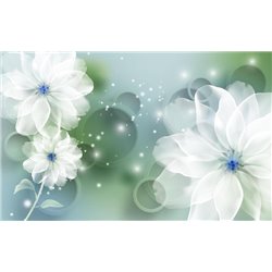 Белые цветы с кольцами - Фотообои цветы - Модульная картины, Репродукции, Декоративные панно, Декор стен