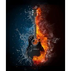 Фотообои - Гитара в огне