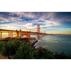 Фотообои - Обои мост, горы, природы, облака, море