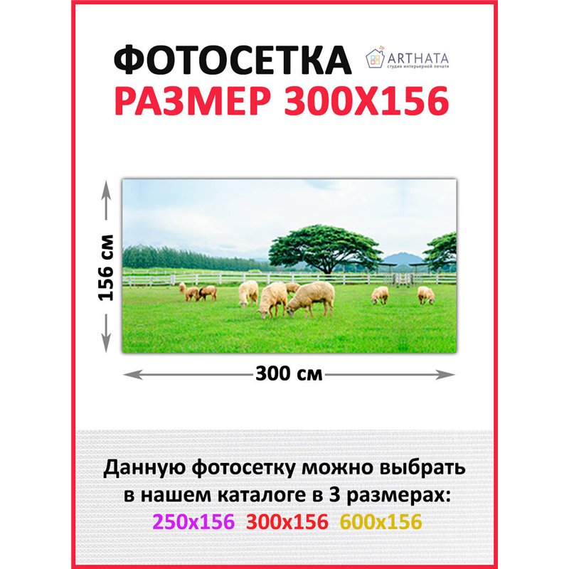 Фото сетка для забора 300x158. Фотосетка для беседки с рисунком - декоративная сетка для забора и беседки от ArtHata - легкий сп