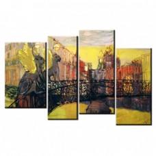 Картина на холсте по фото Модульные картины Печать портретов на холсте Золотой мост