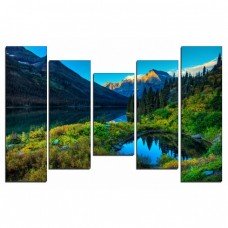 Картина на холсте по фото Модульные картины Печать портретов на холсте Озеро в горах