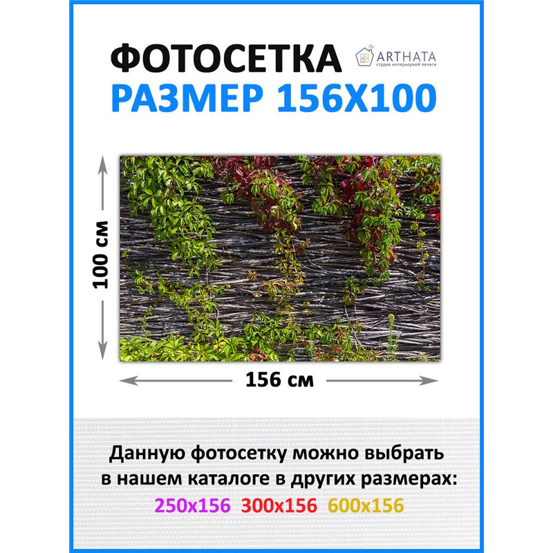 Фотосетка для беседки и забора 156*100 - легкий способ быстро украсить сетку рабицу. Люверсы в комплекте