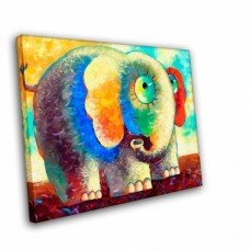 Картина на холсте по фото Модульные картины Печать портретов на холсте Цветной слон